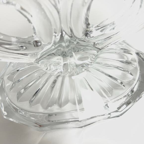 Vintage 60s Pressed Lead Crystal 3 Arm Candelabra Candle Holder West Germany - Picture 8 of 10